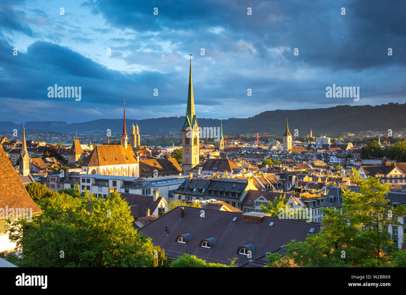 Skyline della città di Zurigo, Svizzera Foto Stock