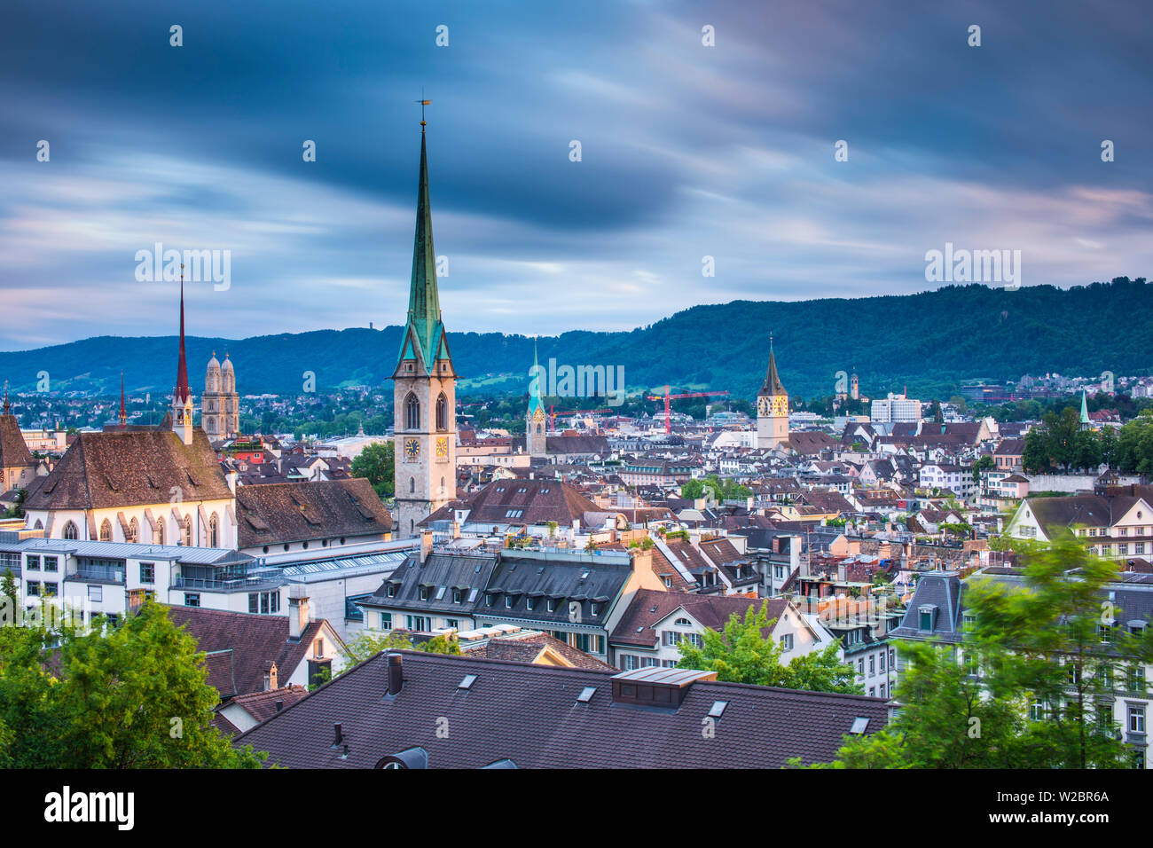 Skyline della città di Zurigo, Svizzera Foto Stock