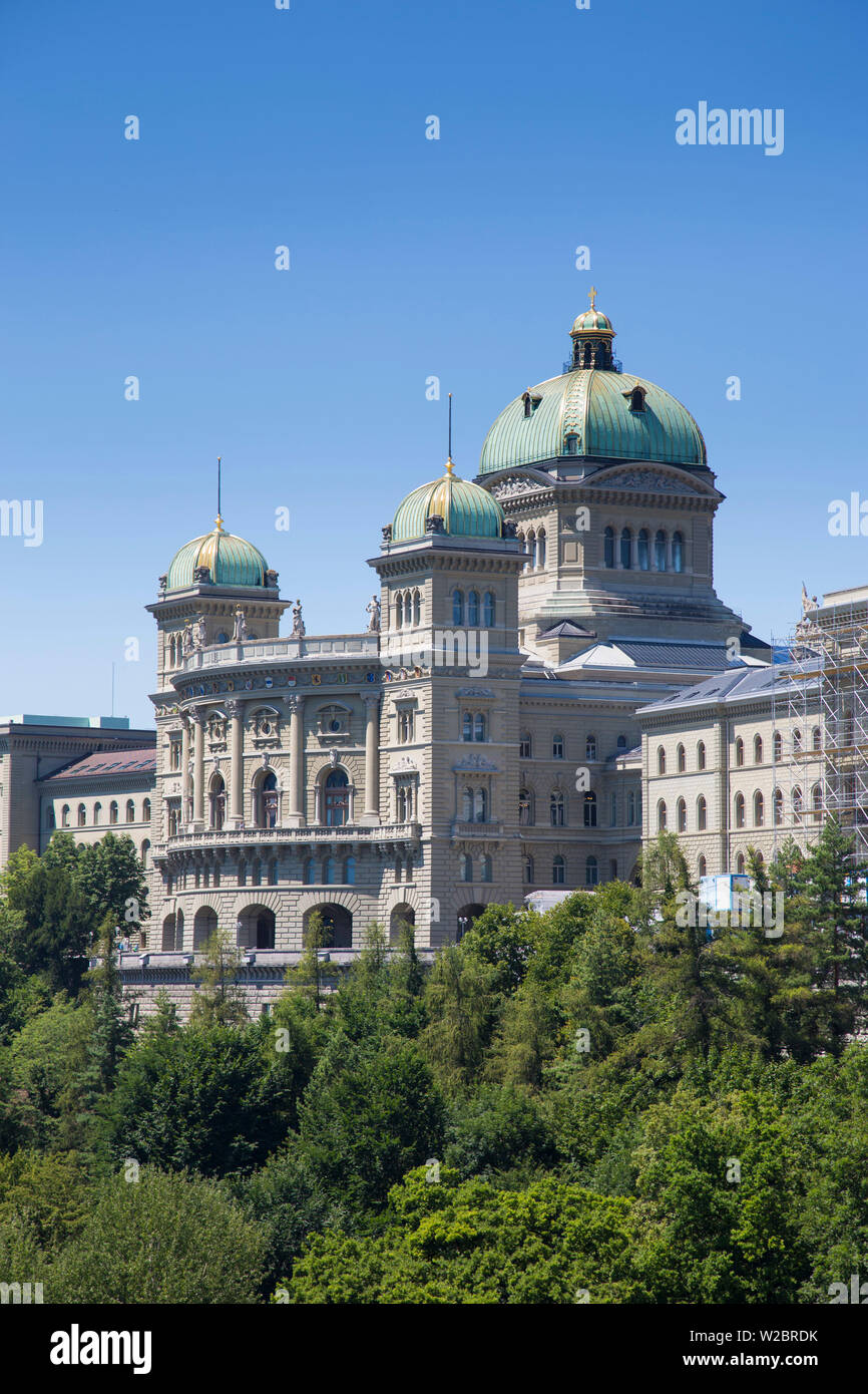 Parlamento svizzero edificio (Bundeshaus (Parlamento)), Bern (Berna), Berner Oberland, Svizzera Foto Stock