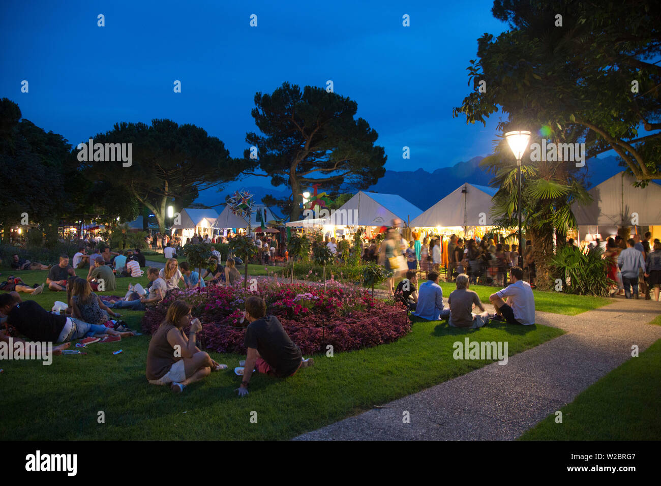 Montreux durante il festival del jazz, il lago di Ginevra, Vaud, Svizzera Foto Stock