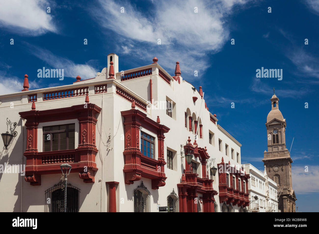 Il Cile, La Serena, Plaza de Armas, Municipio e Iglesia Catedral duomo Foto Stock