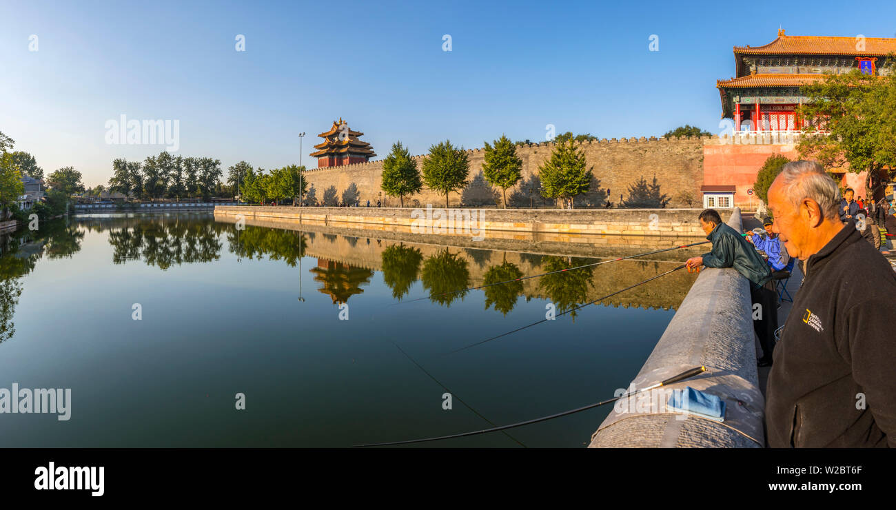 Cina, Pechino, la Città Proibita e il fossato del Palazzo Foto Stock