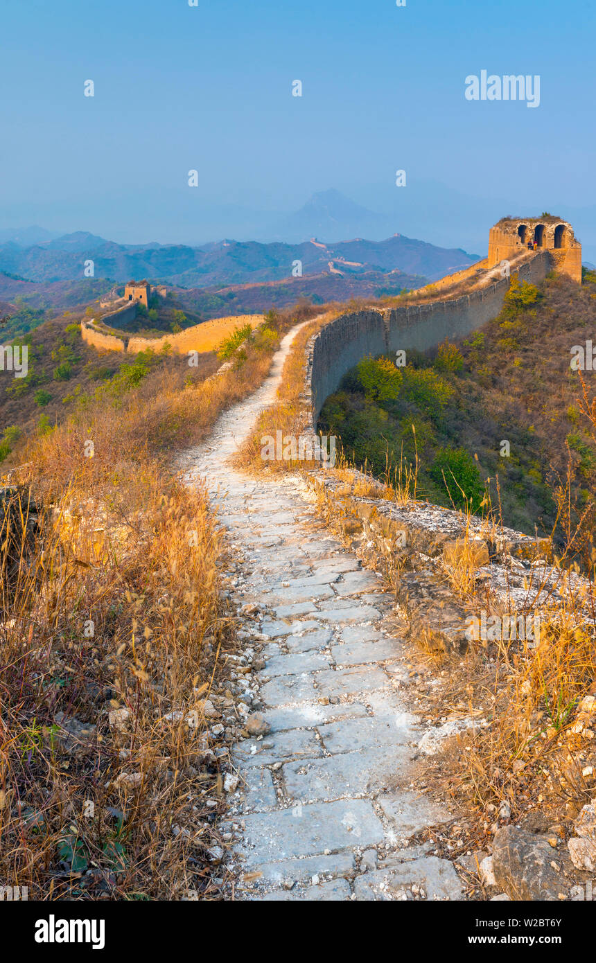 Cina, Pechino comune, Contea di Miyun, la Grande Muraglia della Cina (Patrimonio Mondiale dell'UNESCO), Gubeikou a sezione Jinshanling Foto Stock