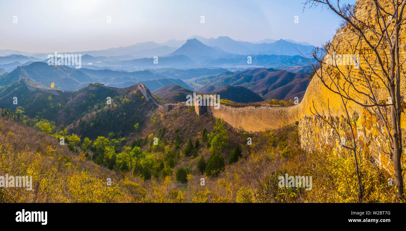 Cina, Pechino comune, Contea di Miyun, la Grande Muraglia della Cina (Patrimonio Mondiale dell'UNESCO), Gubeikou a sezione Jinshanling Foto Stock