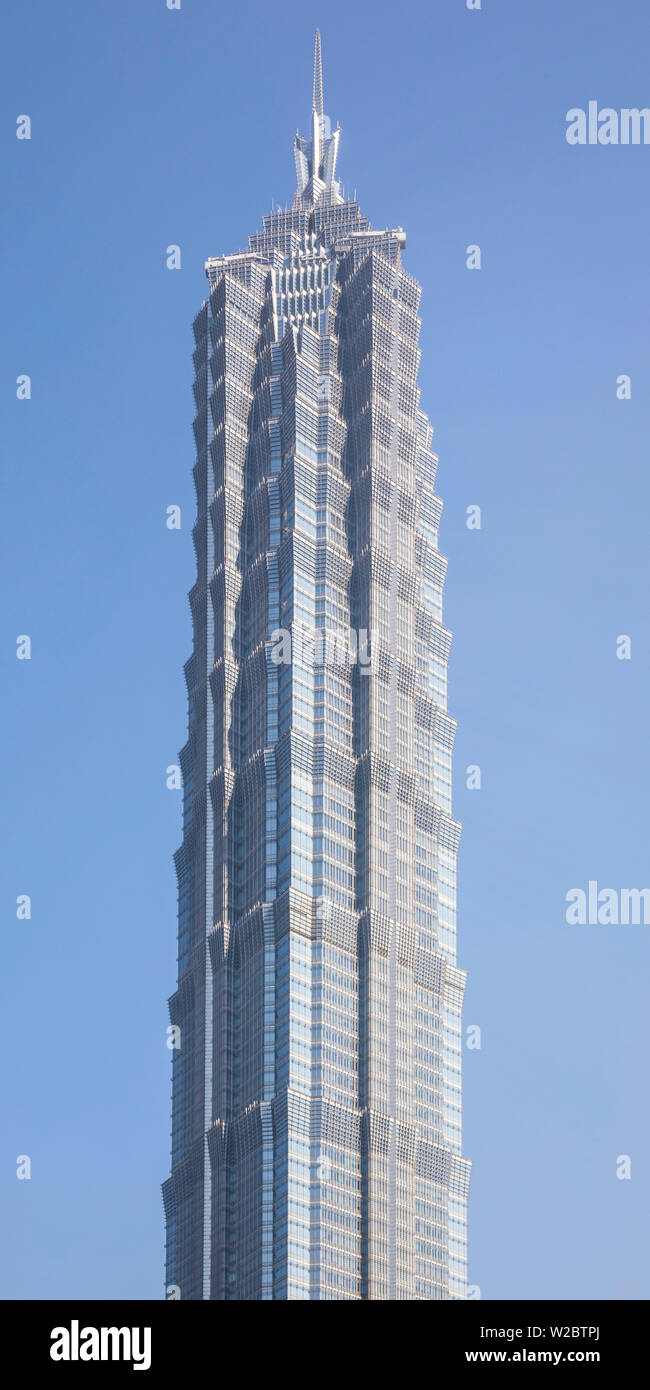 Torre Jinmao, il Quartiere Finanziario di Lujiazui, Pudong, Shanghai, Cina Foto Stock