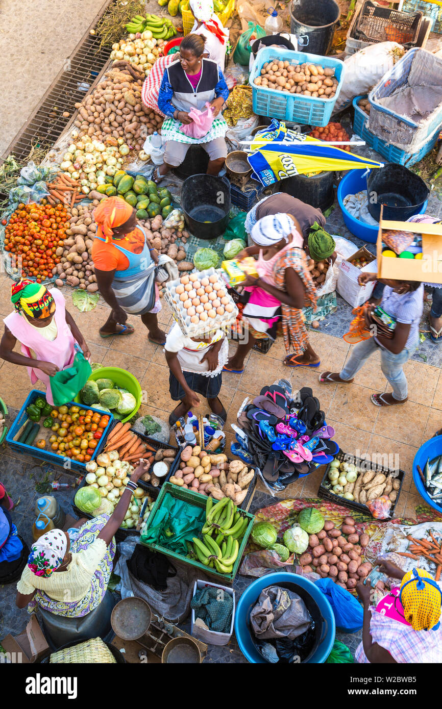 Mercato Africano, Assomada, isola di Santiago, Capo Verde Foto Stock