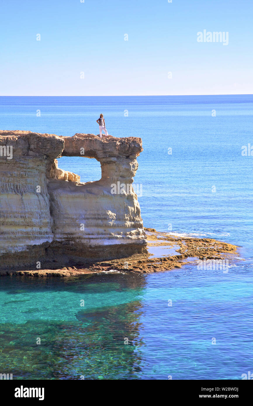 Cape Greco, Ayia Napa, Cipro, Mediterraneo orientale Mare Foto Stock