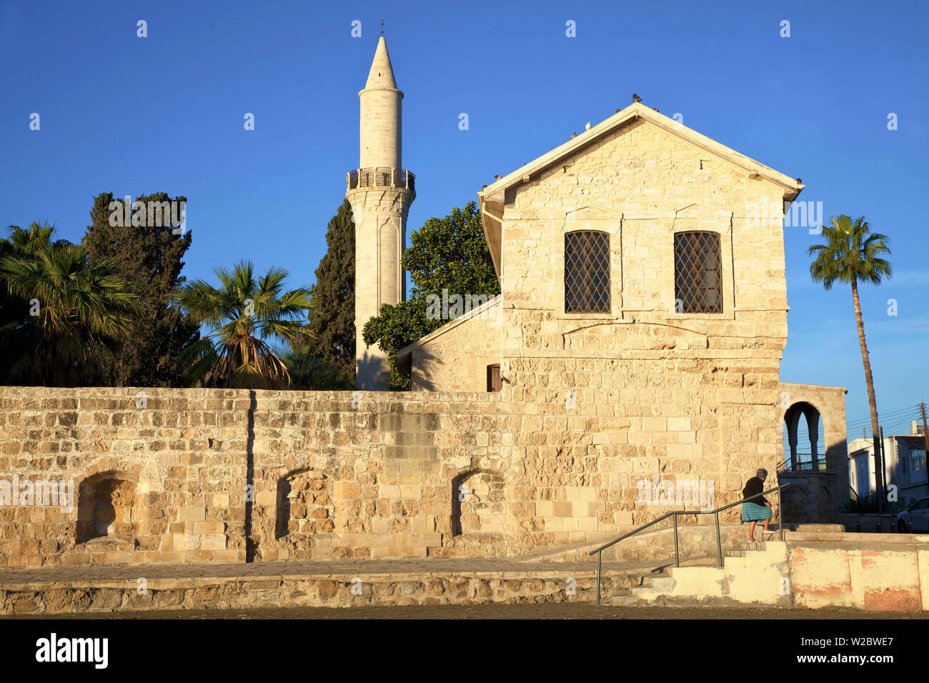 Larnaka Fort, Museo Medievale e la Grande Moschea di Larnaca, Cipro, Mediterraneo orientale Mare Foto Stock
