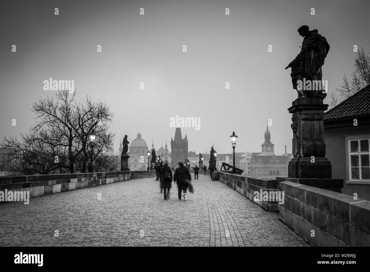 Ponte Carlo (Karluv most), Praga, Repubblica Ceca Foto Stock