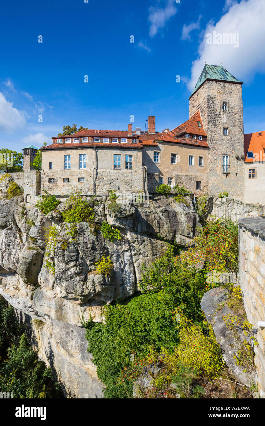 Castello Hohnstein, Hohnstein, Svizzera Sassone National Park, in Sassonia, Germania Foto Stock