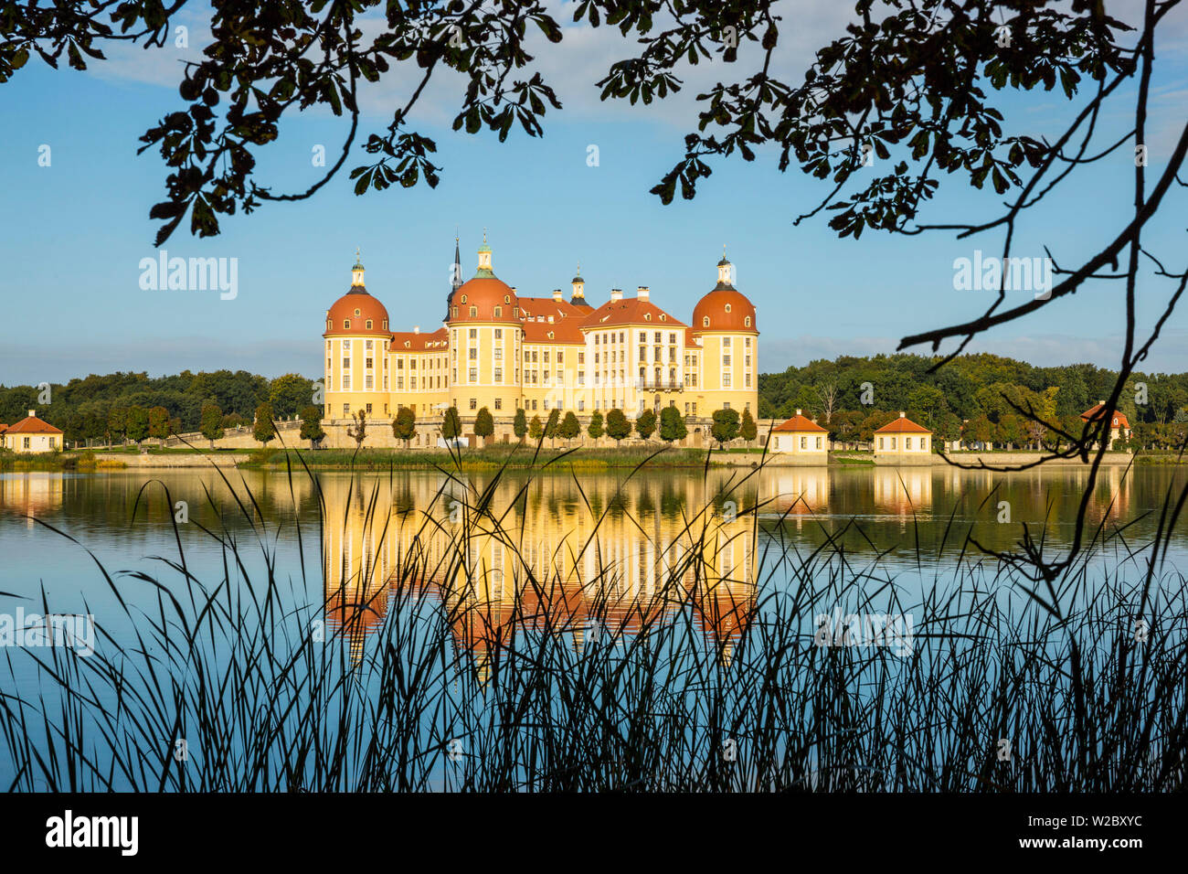 Schloss Moritzburg, Moritzburg, Dresda, Sassonia, Germania Foto Stock