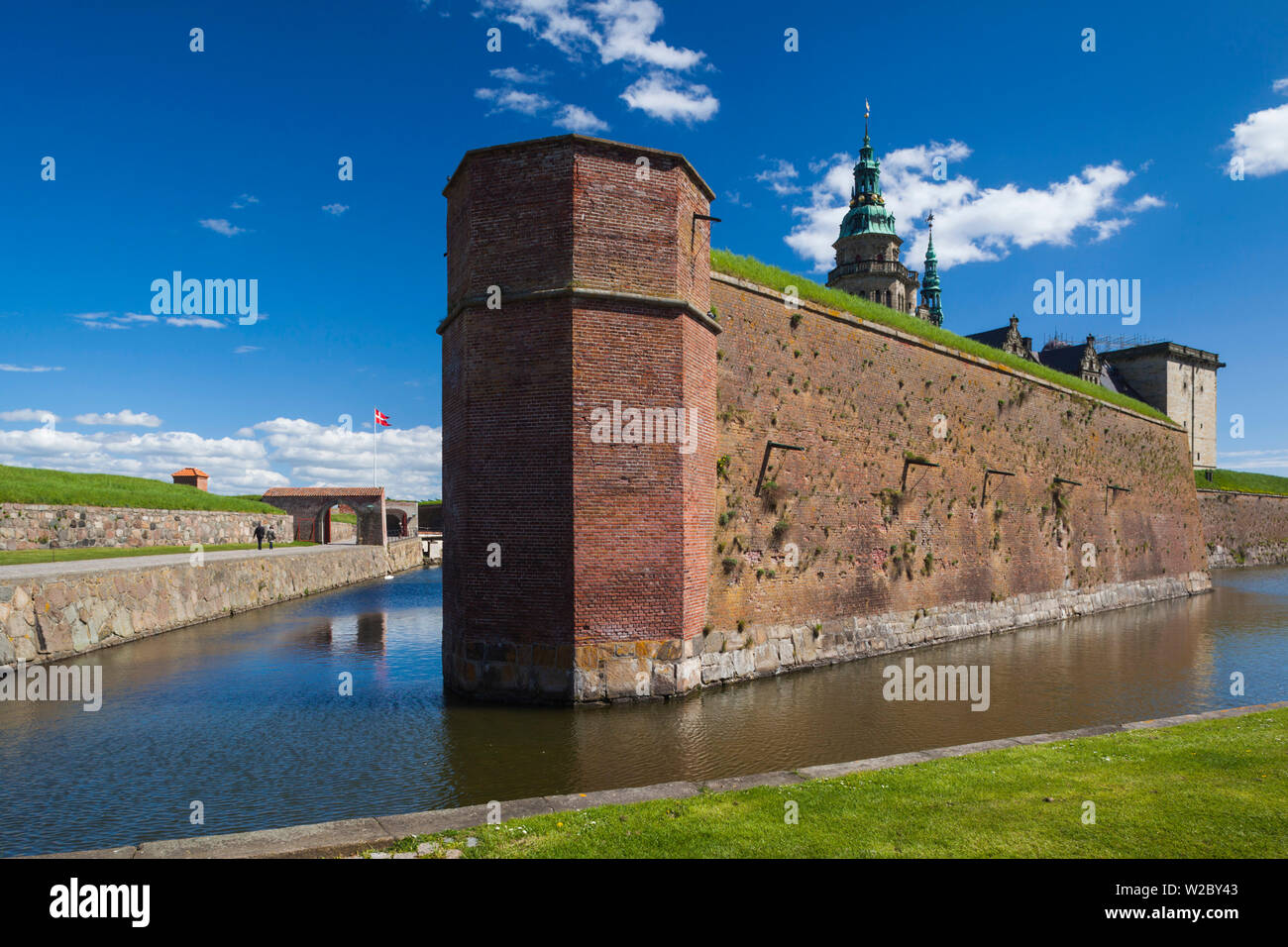 La Danimarca, la Zelanda, Helsingor, Castello Kronborg, noto anche come castello di Elsinore, dall'Hamlet di Shakespeare Foto Stock