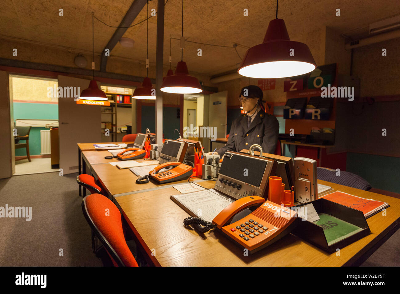 Danimarca, Funen, Odense, Odense Bunkermuseum, Guerra Fredda-era difesa civile interno bunker Foto Stock