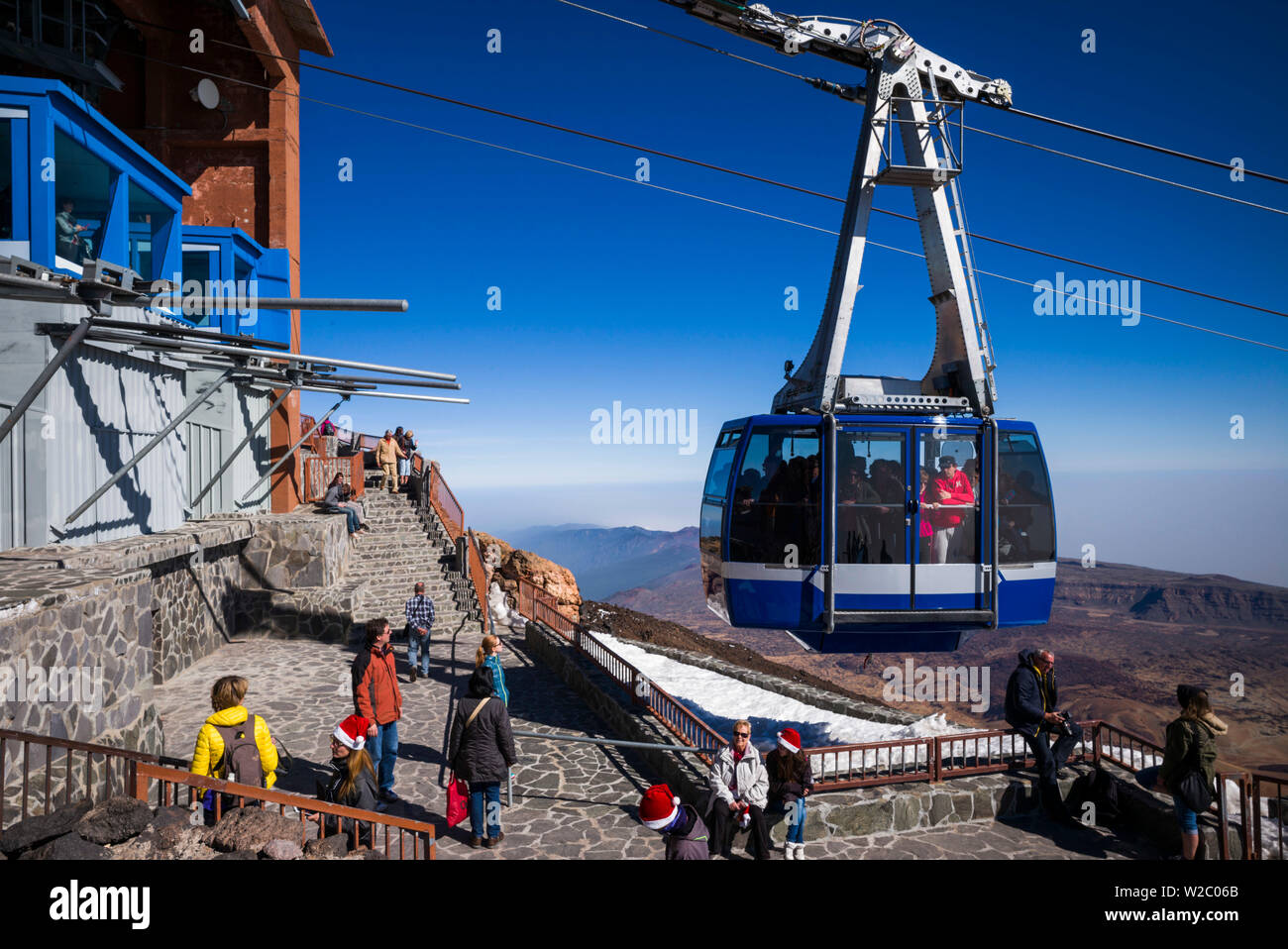 Spagna Isole Canarie, Tenerife, Parque Nacional del Teide Pico del Teide, funivia per il vertice Foto Stock
