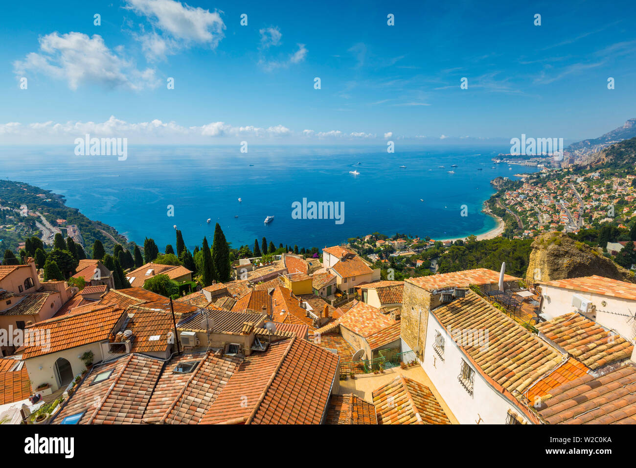 Roquebrune-Cap-Martin, Alpes-Maritimes, Provence-Alpes-Côte d'Azur, Costa Azzurra, Francia Foto Stock