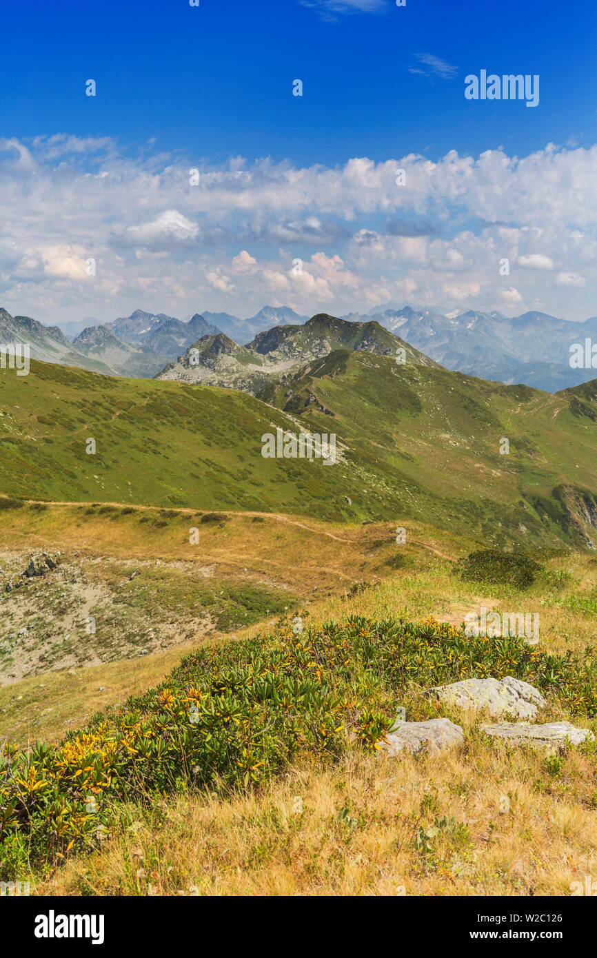 Valle dei sette laghi, montagne del Caucaso, Abkhazia, Georgia Foto Stock