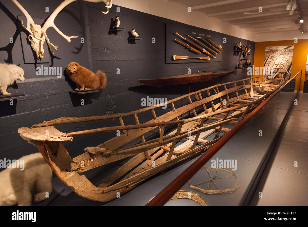 Groenlandia Nuuk, Groenlandia museo nazionale, presentano in kayak Foto Stock