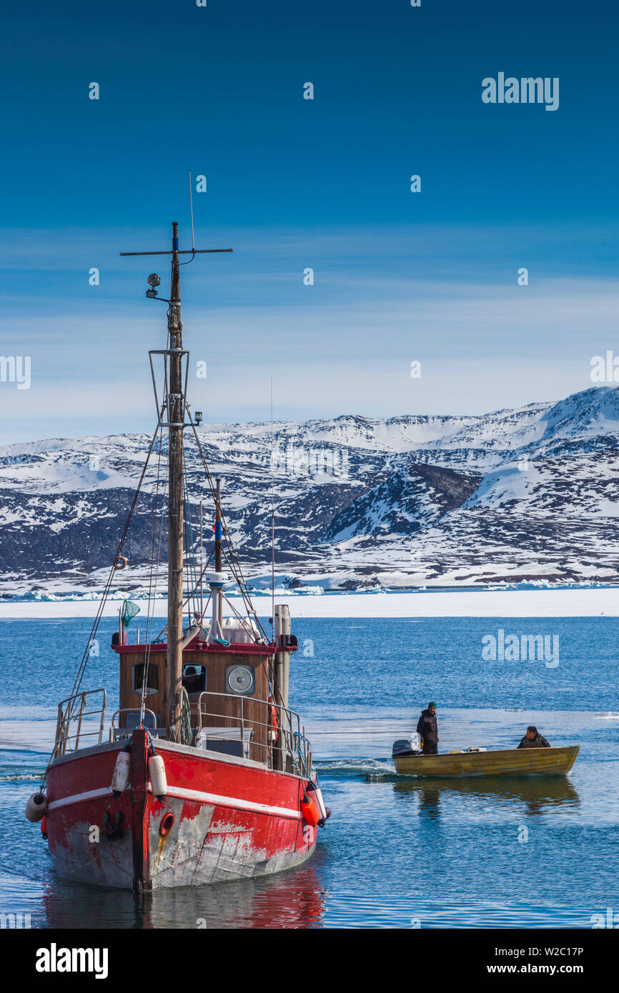 La Groenlandia, Disko Bay, Oqaatsut, villaggio porto Foto Stock