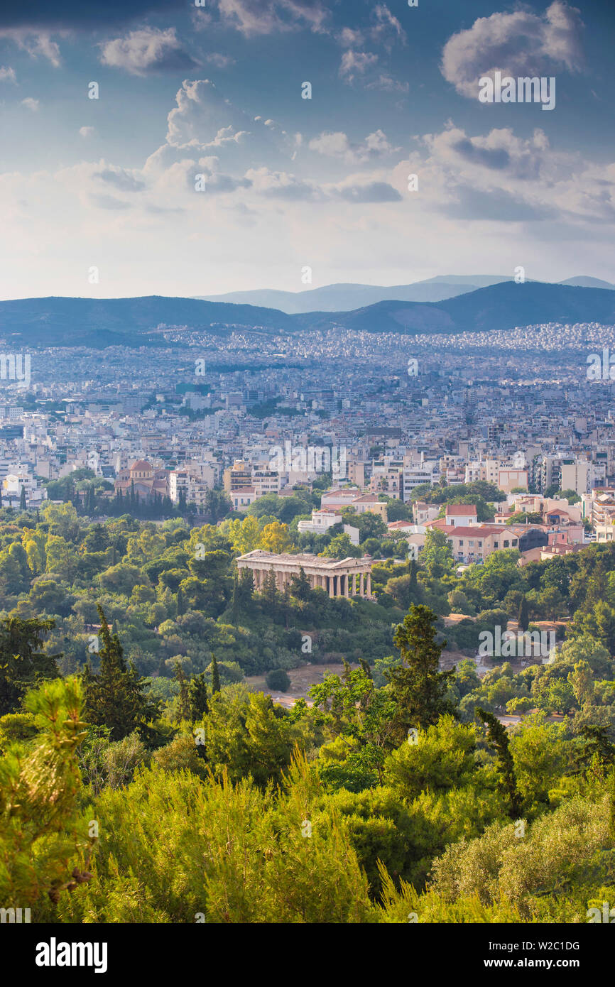 La Grecia, Attica, Atene, vista dell'Agorà, il Tempio di Efesto Foto Stock