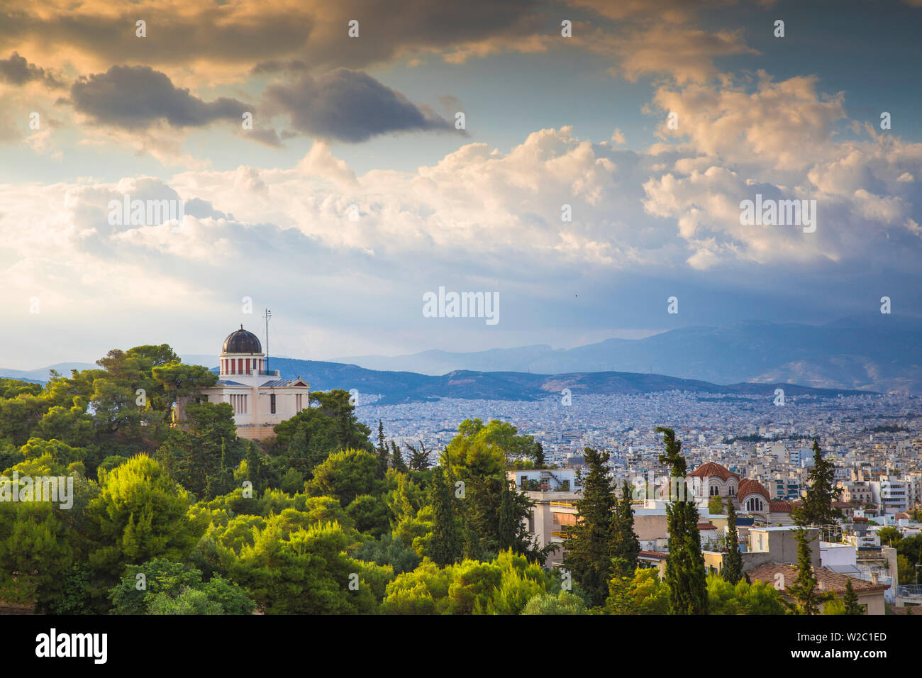 La Grecia, Attica, Atene, Philopappos Hill, vecchio osservatorio nazionale Foto Stock