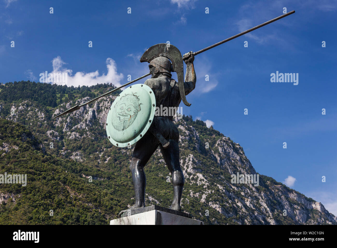 Grecia Grecia Centrale Regione, delle Termopili, statua del leader Spartan Leonidas Foto Stock