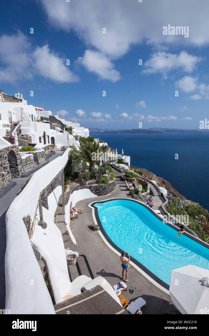 Il lussuoso hotel a 5 stelle hotel Perivolas, Oia - Santorini (Thira), Isole Cicladi, Grecia Foto Stock