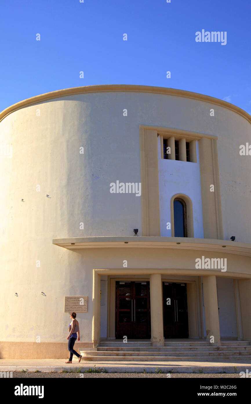 Art Deco Cinema a Lakki, LEROS, DODECANNESO, isole greche, Grecia, Europa Foto Stock