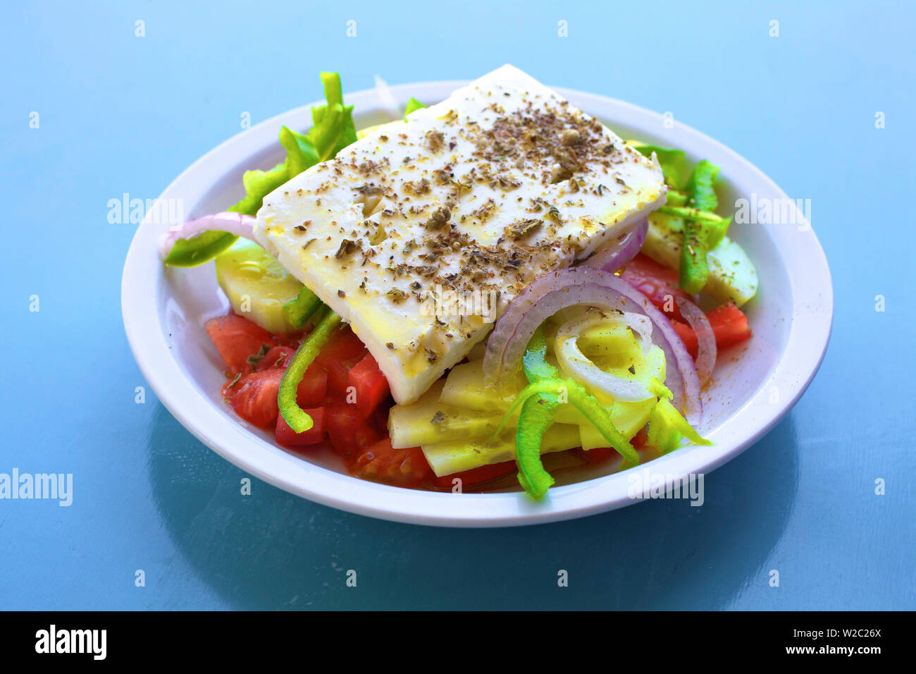 Insalata greca, LEROS, DODECANNESO, isole greche, Grecia, Europa Foto Stock