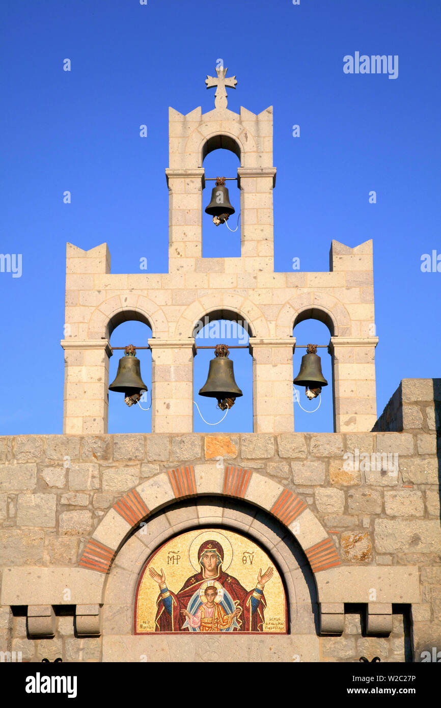 Il Sacro Convento Evangelismos, Patmos, Dodecaneso, isole greche, Grecia, Europa Foto Stock