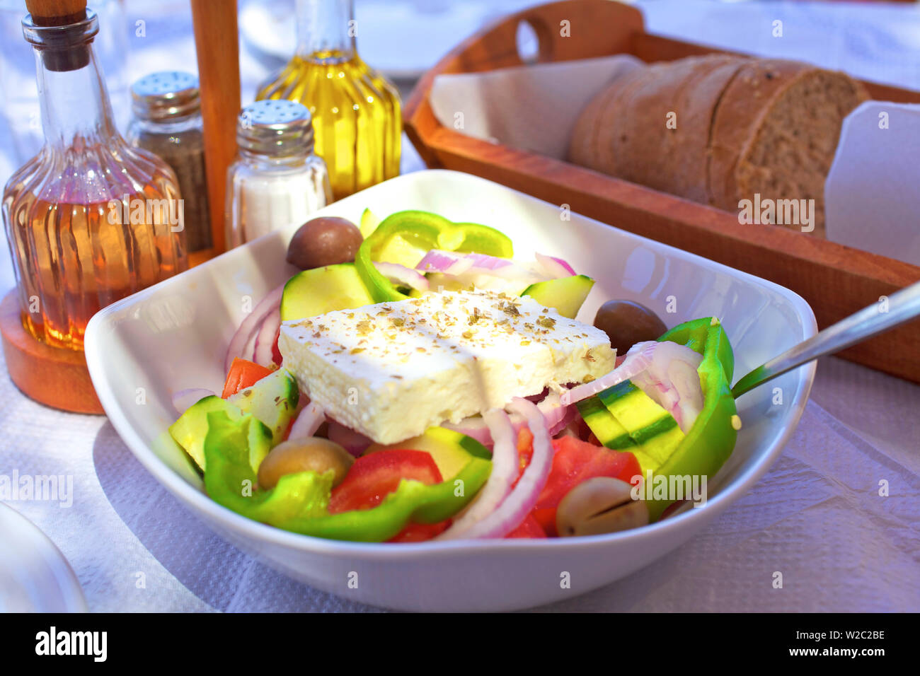 Insalata greca, Symi, Dodecaneso, isole greche, Grecia, Europa Foto Stock