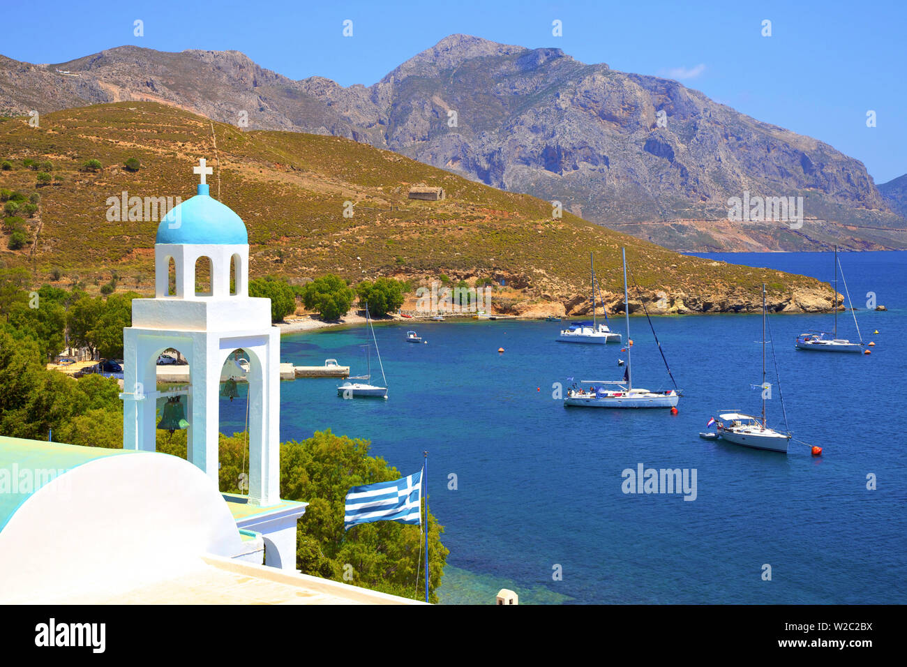 Chiesa di Emporios, Kalymnos, Dodecaneso, isole greche, Grecia, Europa Foto Stock