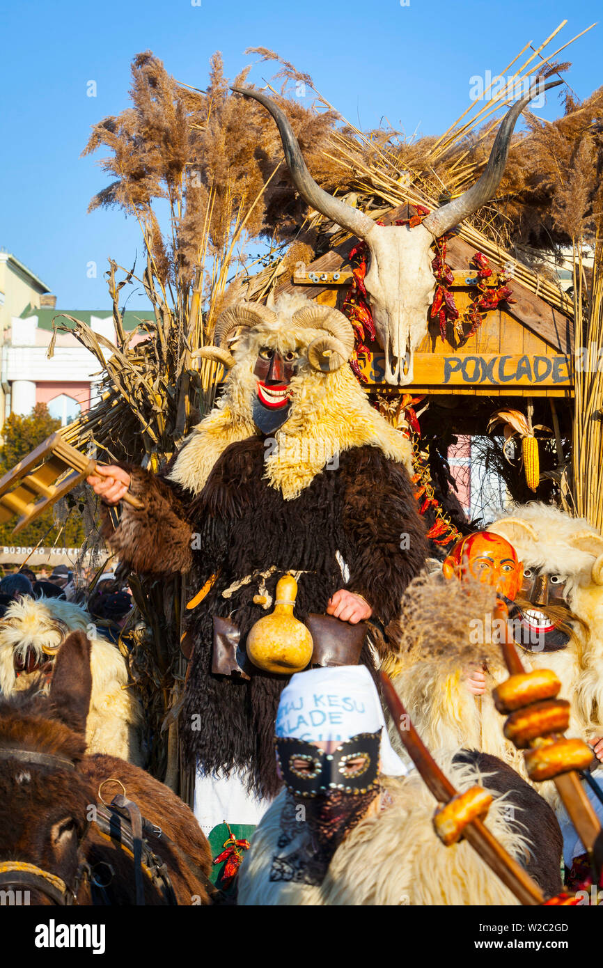 La colorata Buso festival, Mohacs, Baranya, Ungheria Foto Stock