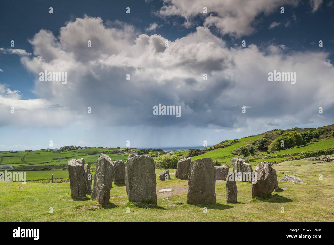L'Irlanda, nella contea di Cork, Drombeg, Drombeg Stone Circle, quinto secolo Foto Stock