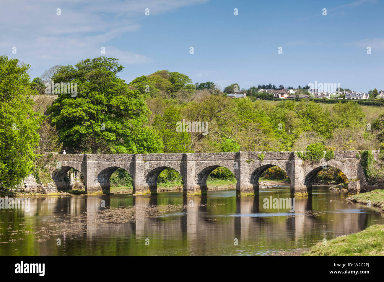 Irlanda, County Donegal, Penisola di Inishowen, Buncrana, O'Doherty's Keep, ponte del castello Foto Stock