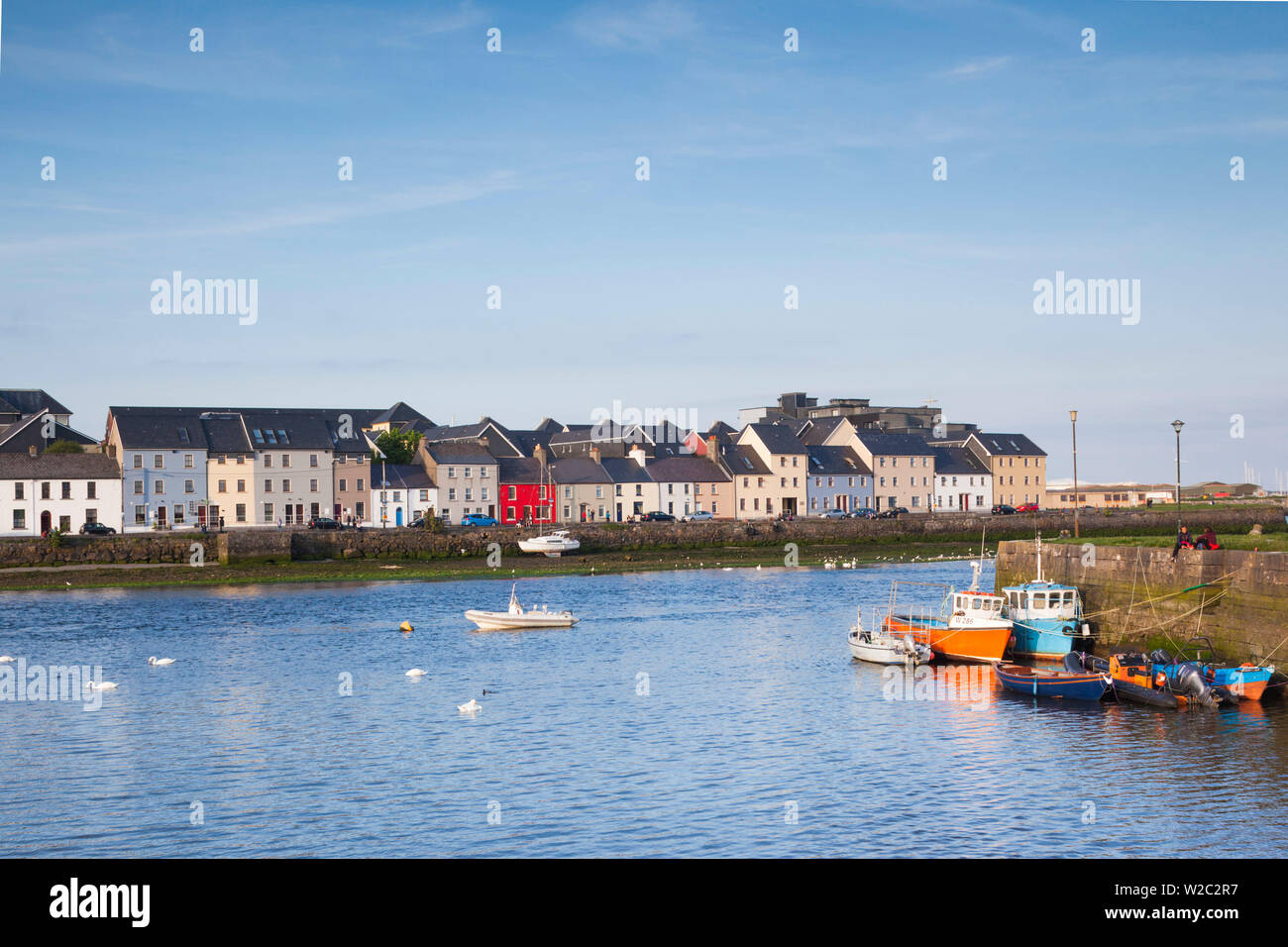 L'Irlanda, nella contea di Galway, Galway City, porto edifici di Claddagh Foto Stock