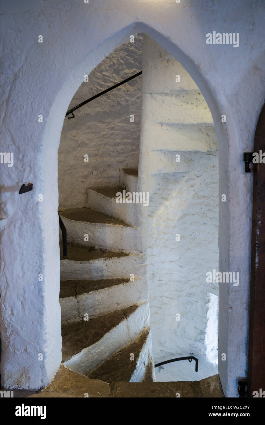 L'Irlanda, nella contea di Tipperary, Cahir, Castello di Cahir, del XII secolo, il castello di scale Foto Stock