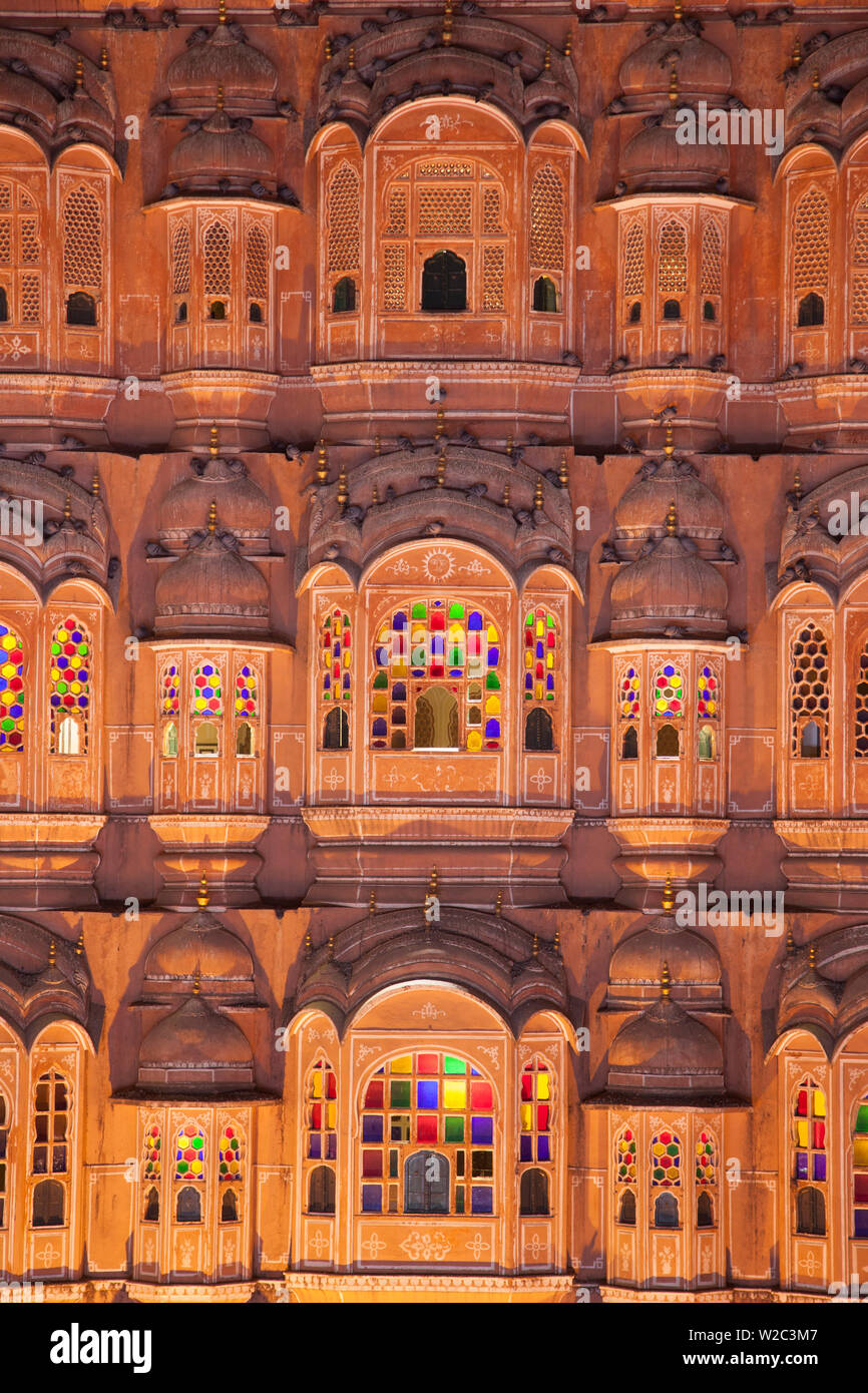 India Rajasthan, Jaipur, Hawa Mahal (palazzo dei venti) Foto Stock