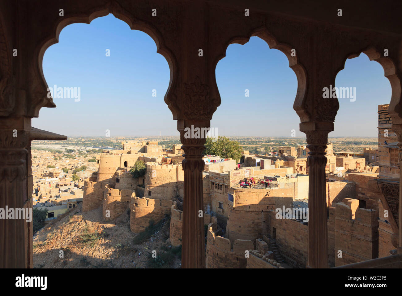 India Rajasthan, Jaisalmer, Jaisalmer Fort Foto Stock