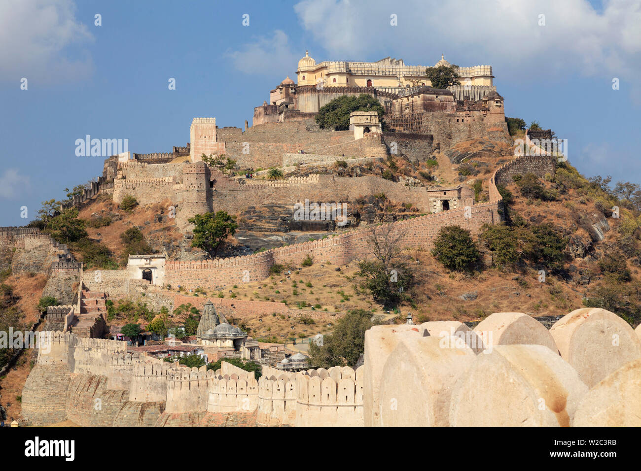 India Rajasthan, Kumbhalghar Fortezza (seconda parete più lunga al mondo) Foto Stock
