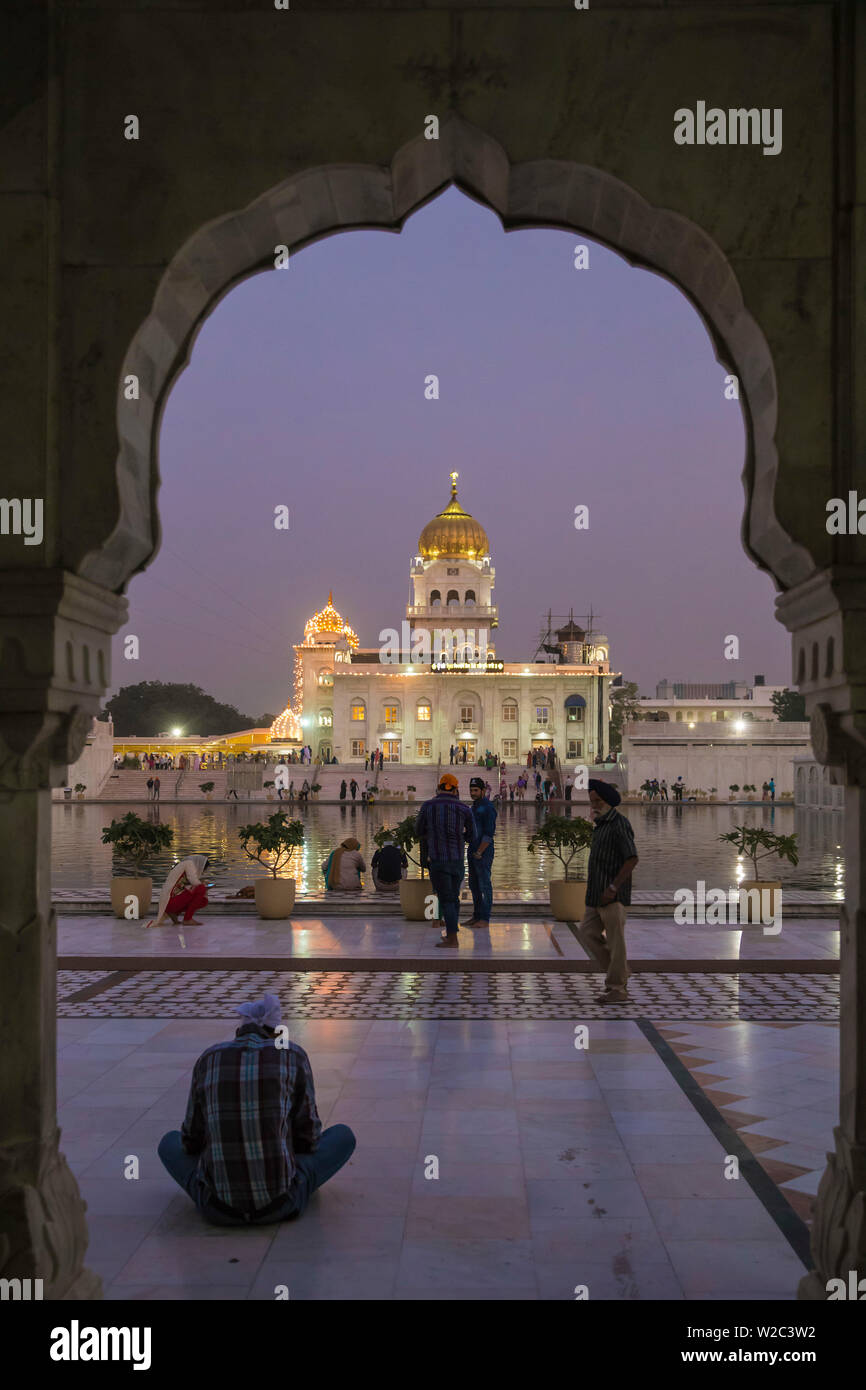 India, Delhi, New Delhi, Gurdwara Bangla Sahib, tempio sikh Foto Stock