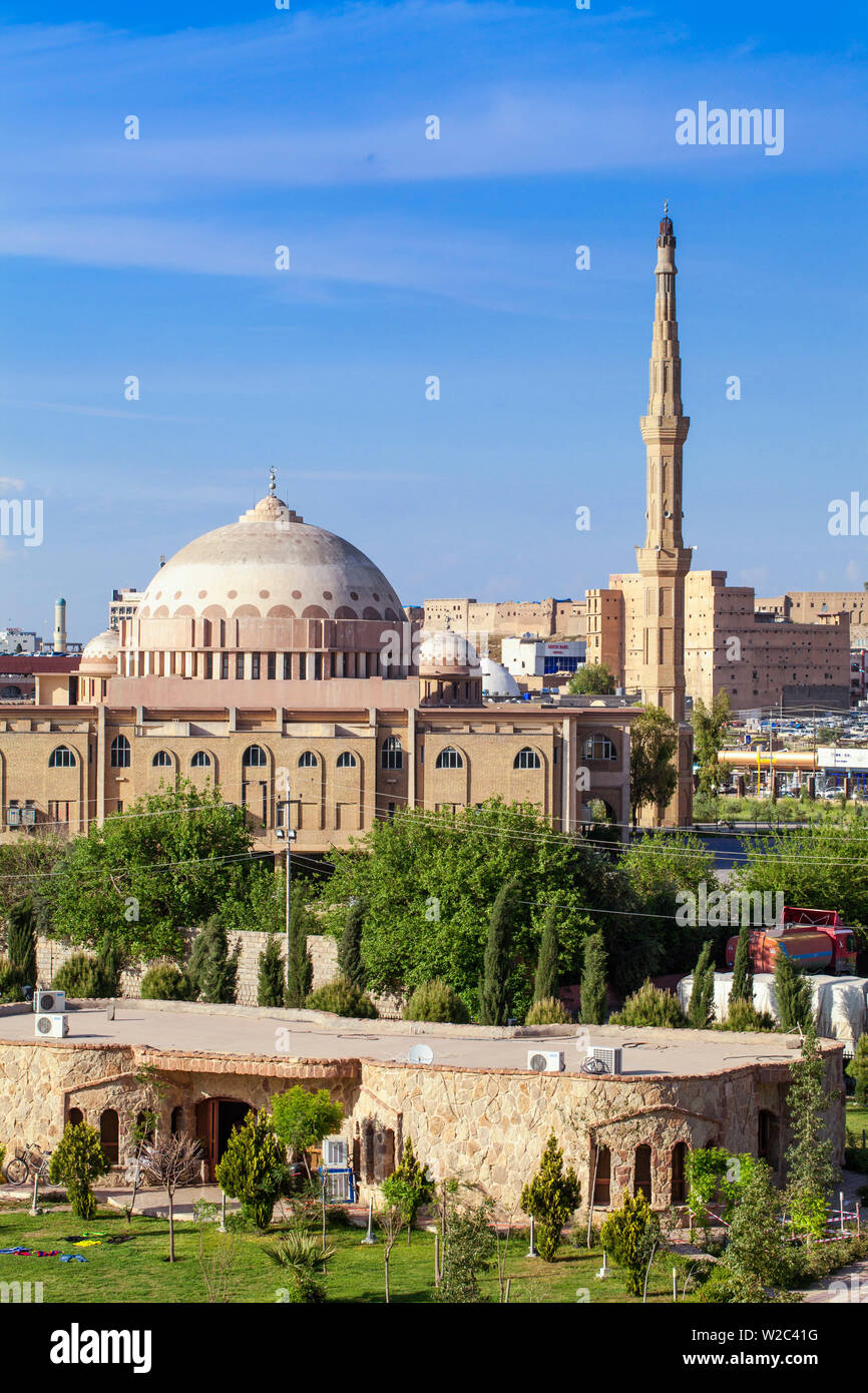 L'Iraq, Kurdistan, Erbil Shanidar Park e al moschea Sawaf Foto Stock