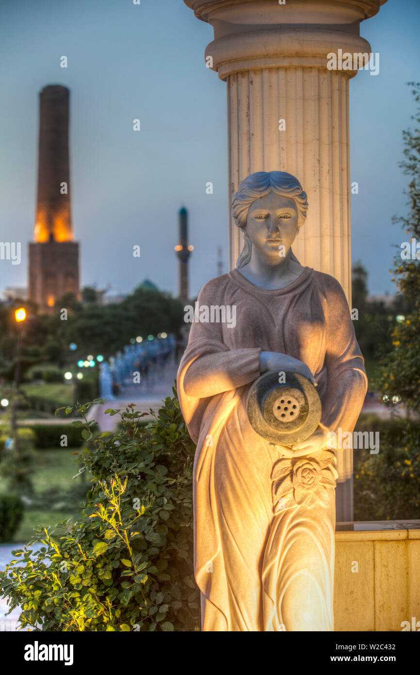 L'Iraq, Kurdistan, Erbil, minare Park, Choli minareto conosciuto anche come minareto Mudhafaria Foto Stock