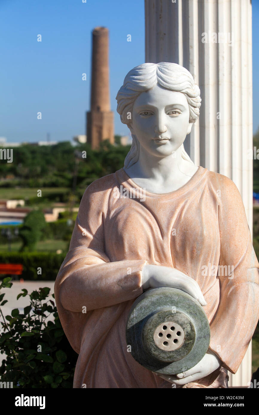 L'Iraq, Kurdistan, Erbil, minare Park, Choli minareto conosciuto anche come minareto Mudhafaria Foto Stock