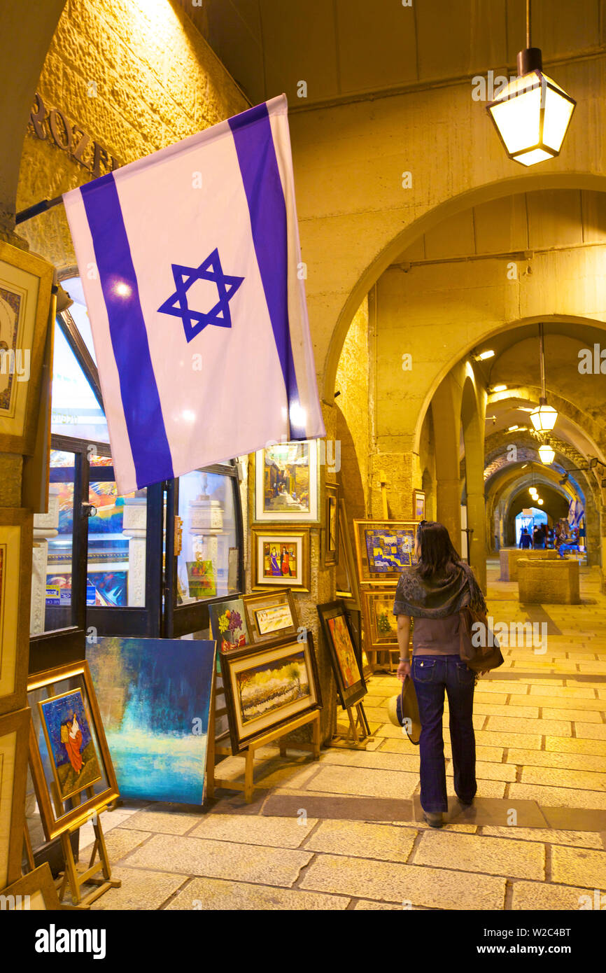 Il Cardo Shopping Arcade, Gerusalemme, Israele, Medio Oriente Foto Stock