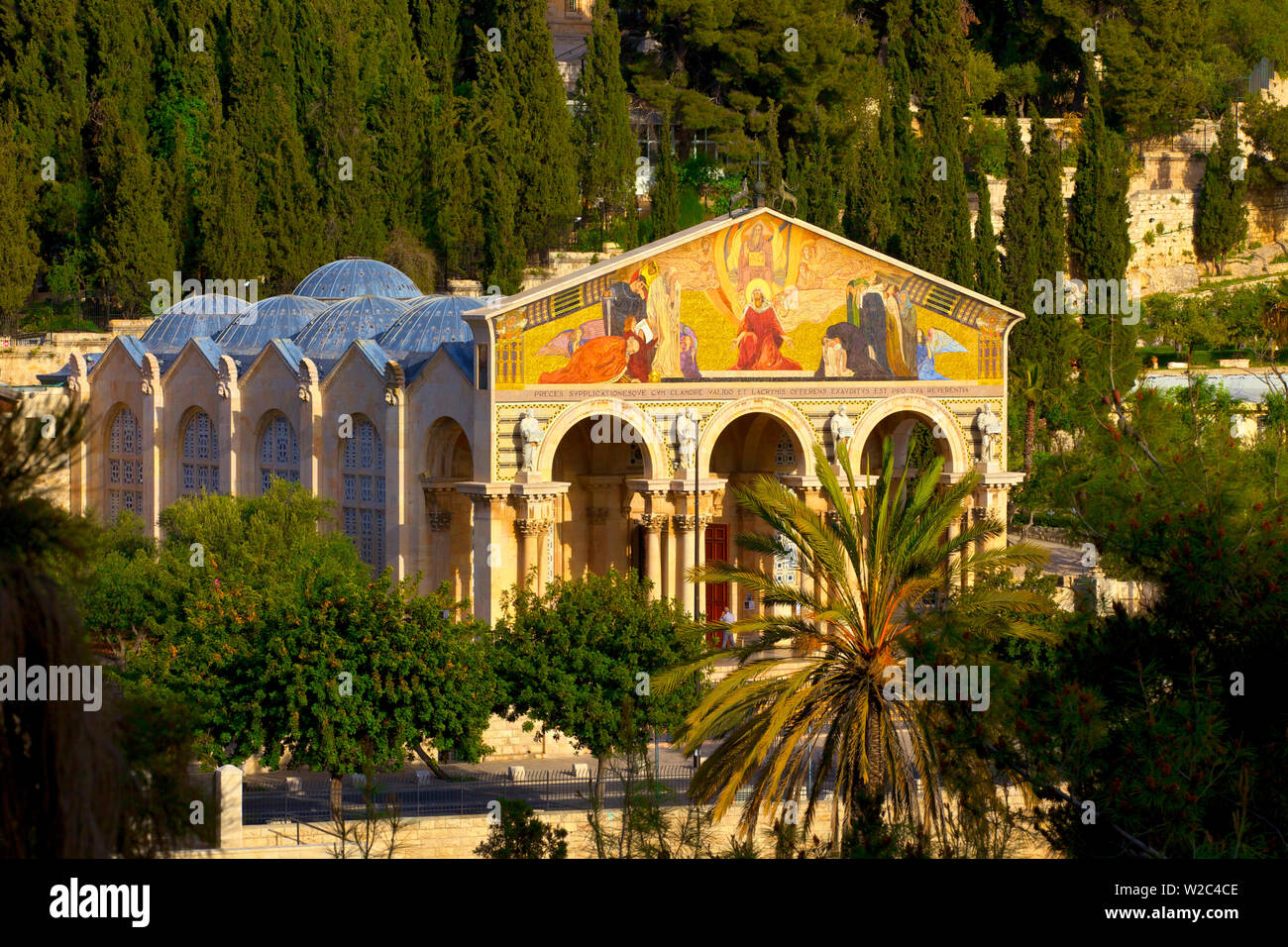 Basilica dell Agonia, giardino del Getsemani, Gerusalemme, Israele, Medio Oriente Foto Stock