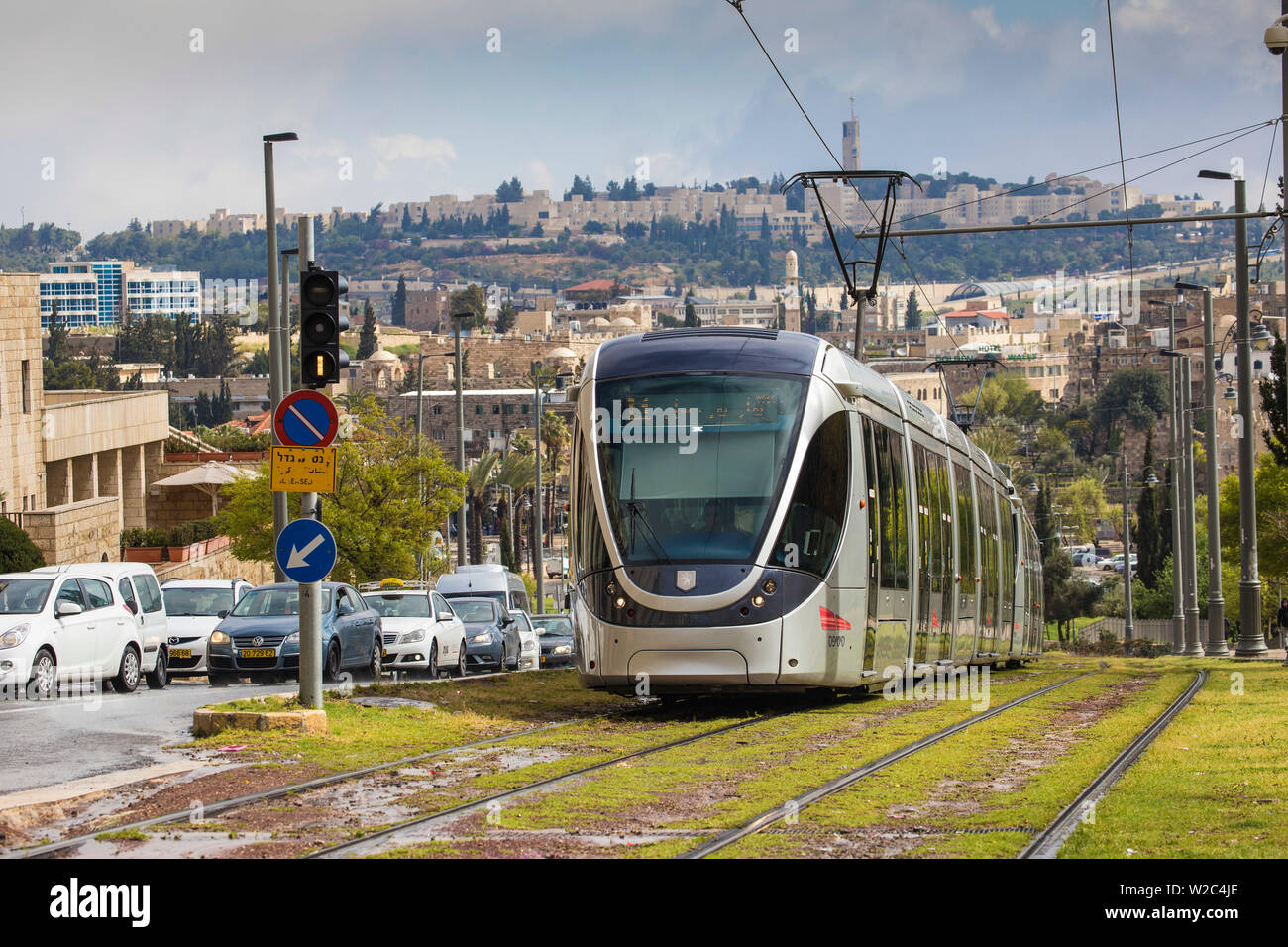 Israele, Gerusalemme, Gerusalemme Light Rail Tram Foto Stock