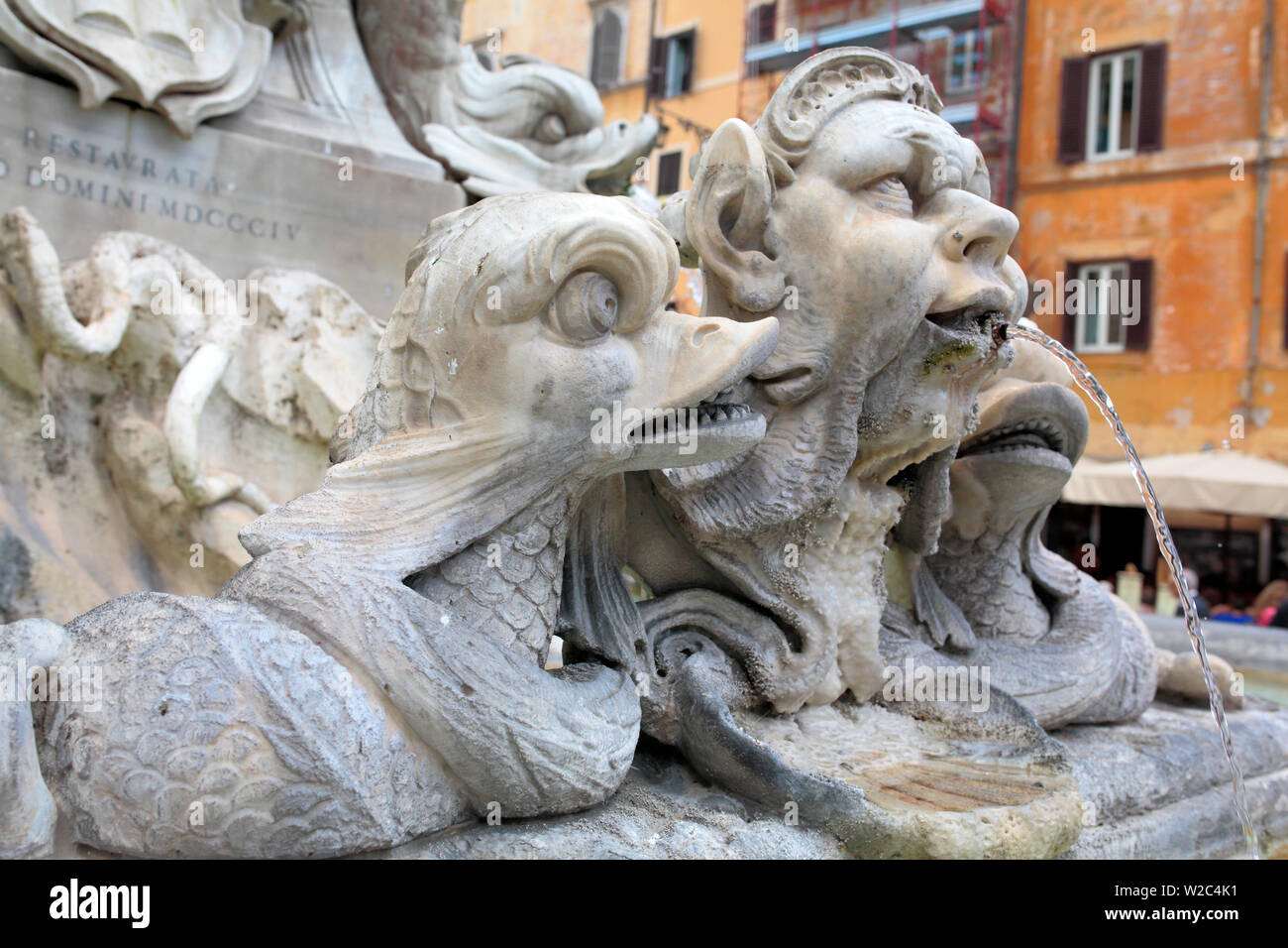 Fontana del Pantheon (Fontana del Pantheon), Piazza della Rotonda, Roma, Italia Foto Stock