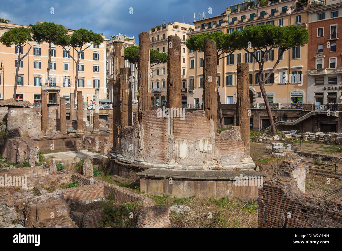 Italia Lazio Roma, Largo di Torre Argentina, tempio romano rovine Foto Stock