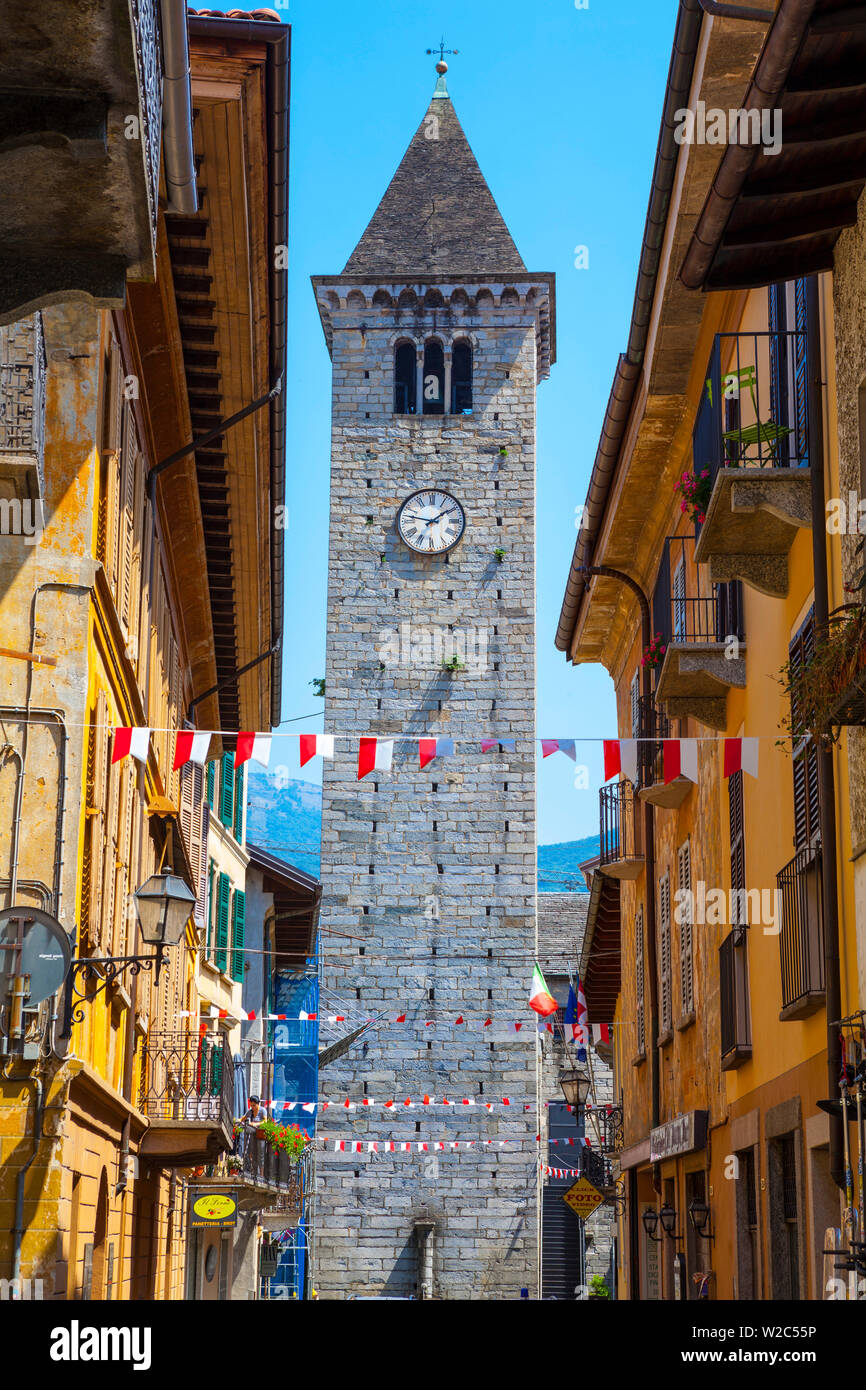 Torre del Comune (Municipio Torre) Cannobio sul Lago Maggiore, Piemonte, Italia Foto Stock