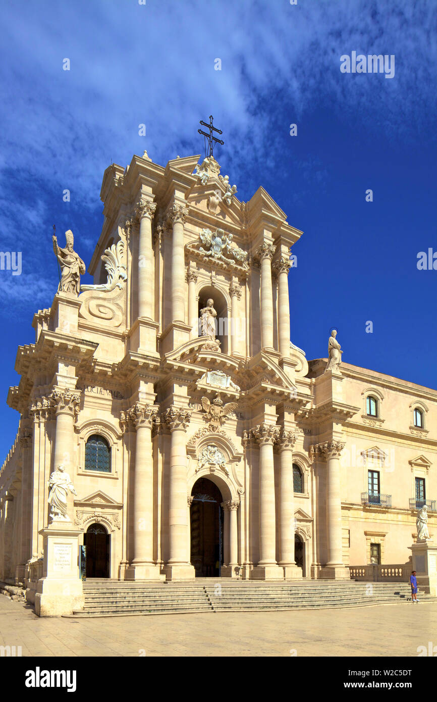 Duomo, Ortigia, Siracusa, Sicilia, Italia Foto Stock